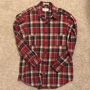 Orvis Men’s Roll Tab Red Plaid Button Down Shirt